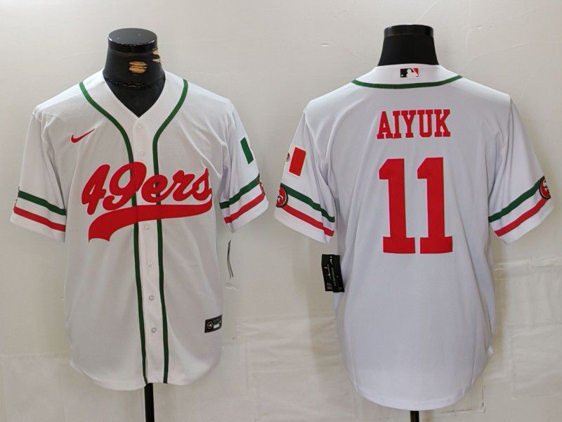 Men San Francisco 49ers 11 Aiyuk White Joint Name 2024 Nike Limited NFL Jersey style 1
